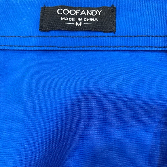 MENS CASUAL BUTTON DOWN DRESS SHIRT SIZE MEDIUM BLUE - Picture 5 of 5